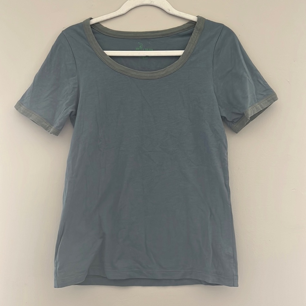 Kate Quinn Little Liam Blue Cotton Scoop Neck Ringer Tee XS
